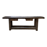 Solid oak console workbench 220cm