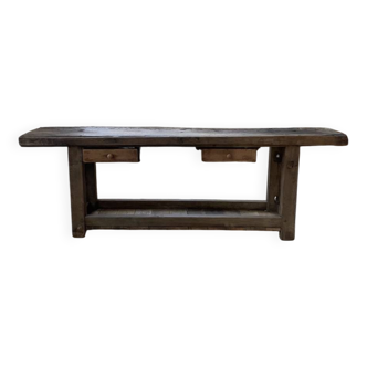 Solid oak console workbench 220cm