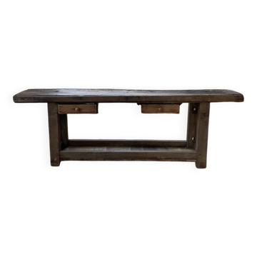 Etabli console en chêne massif 220cm