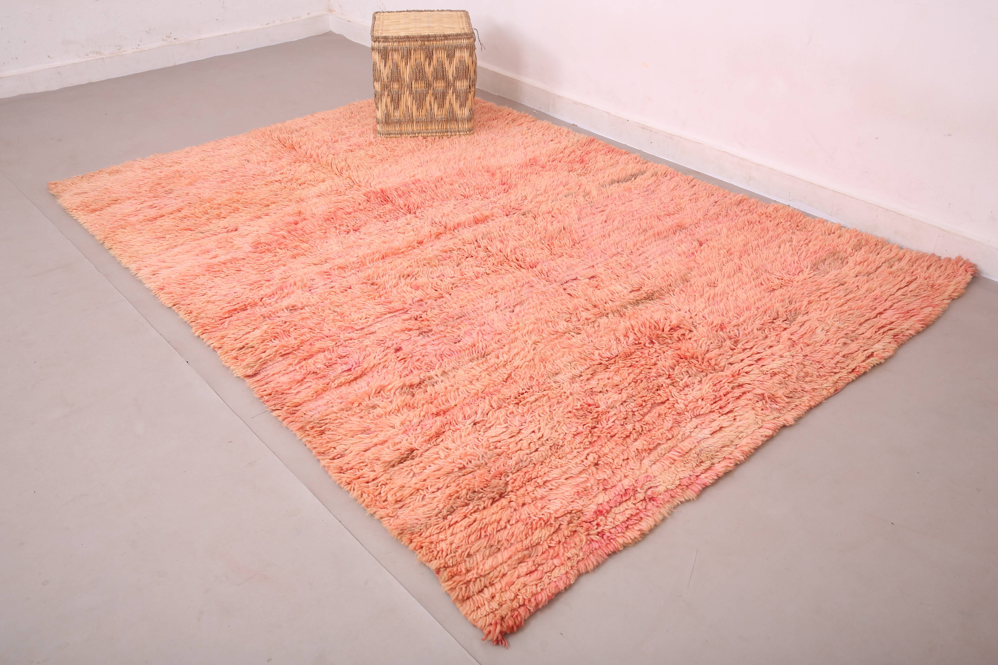Vintage Moroccan rug 175 x 246 cm - Handmade Berber Rug - Pink Wool Rug