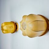 Paire d'appliques "cocoon", résine et pin, italie, 1970