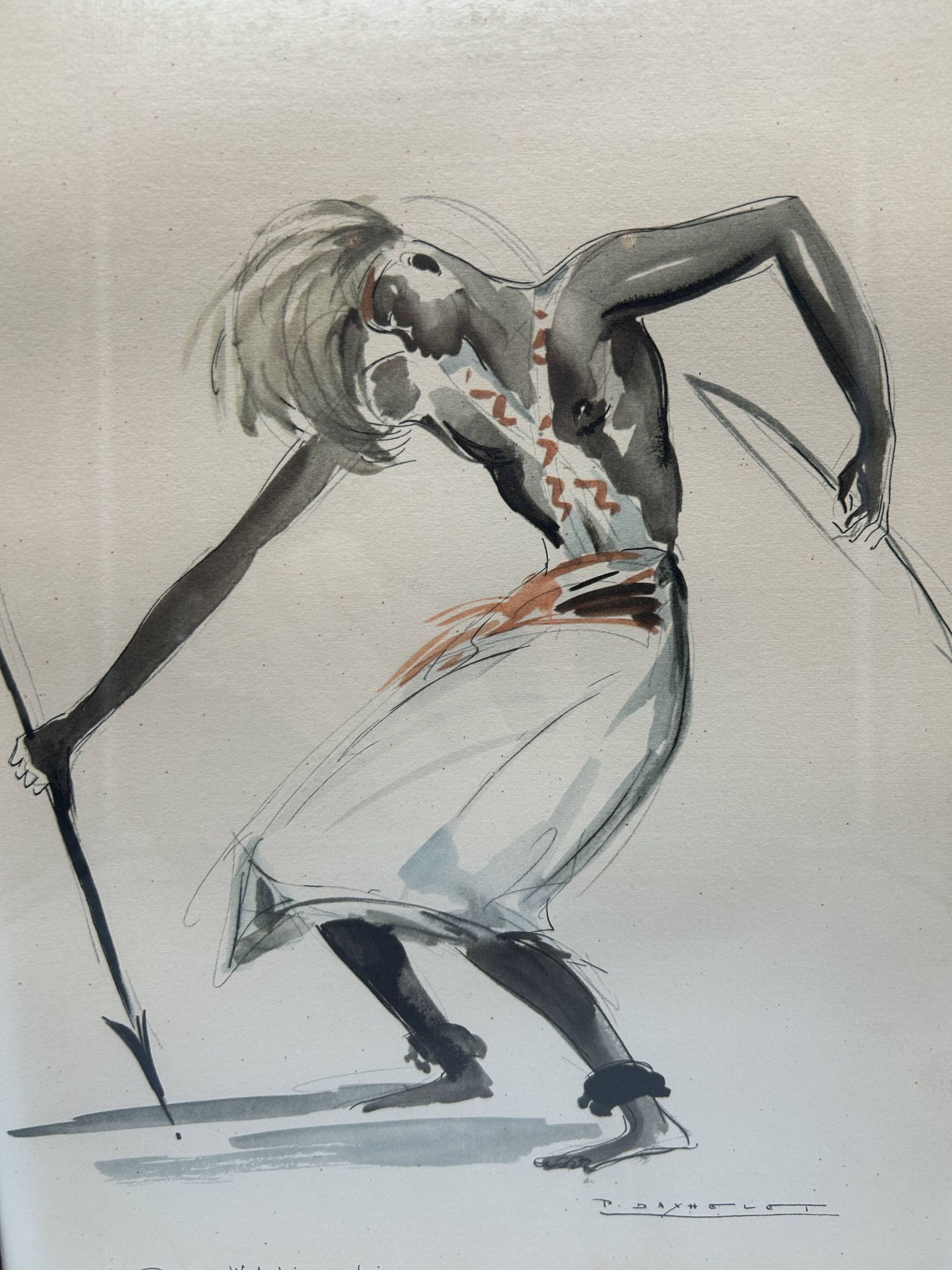 Lithographie couleur de paul daxhelet (1905 - 1993)