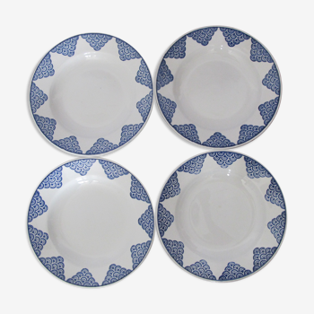 4 plates made of Saint Amand earthenware