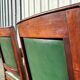 Paire de fauteuils de style Empire en acajou et cuir vert