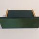 Art Deco letter holder in green leather and golden brass