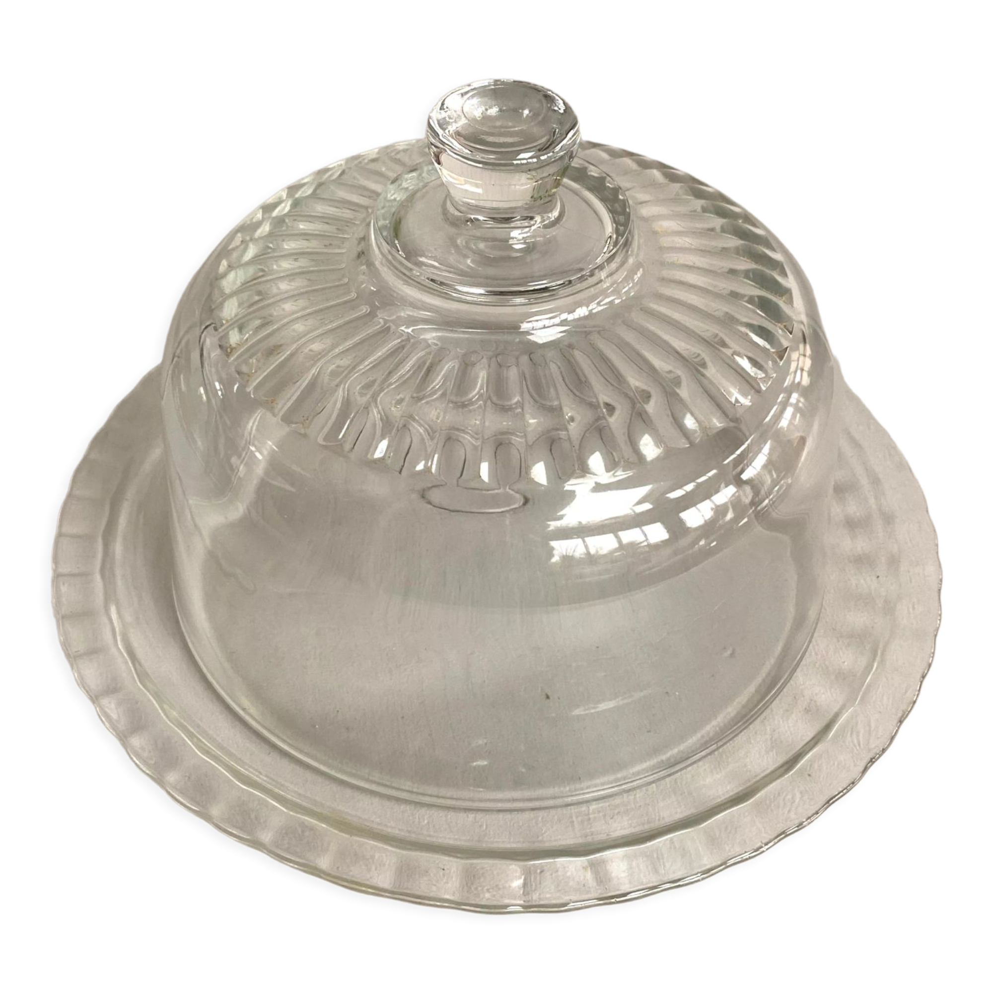 Glass bell with plate