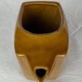 Rectangular ocher ceramic pitcher