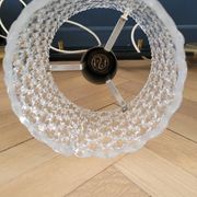 Vintage pendant chandelier in molded glass and brass
