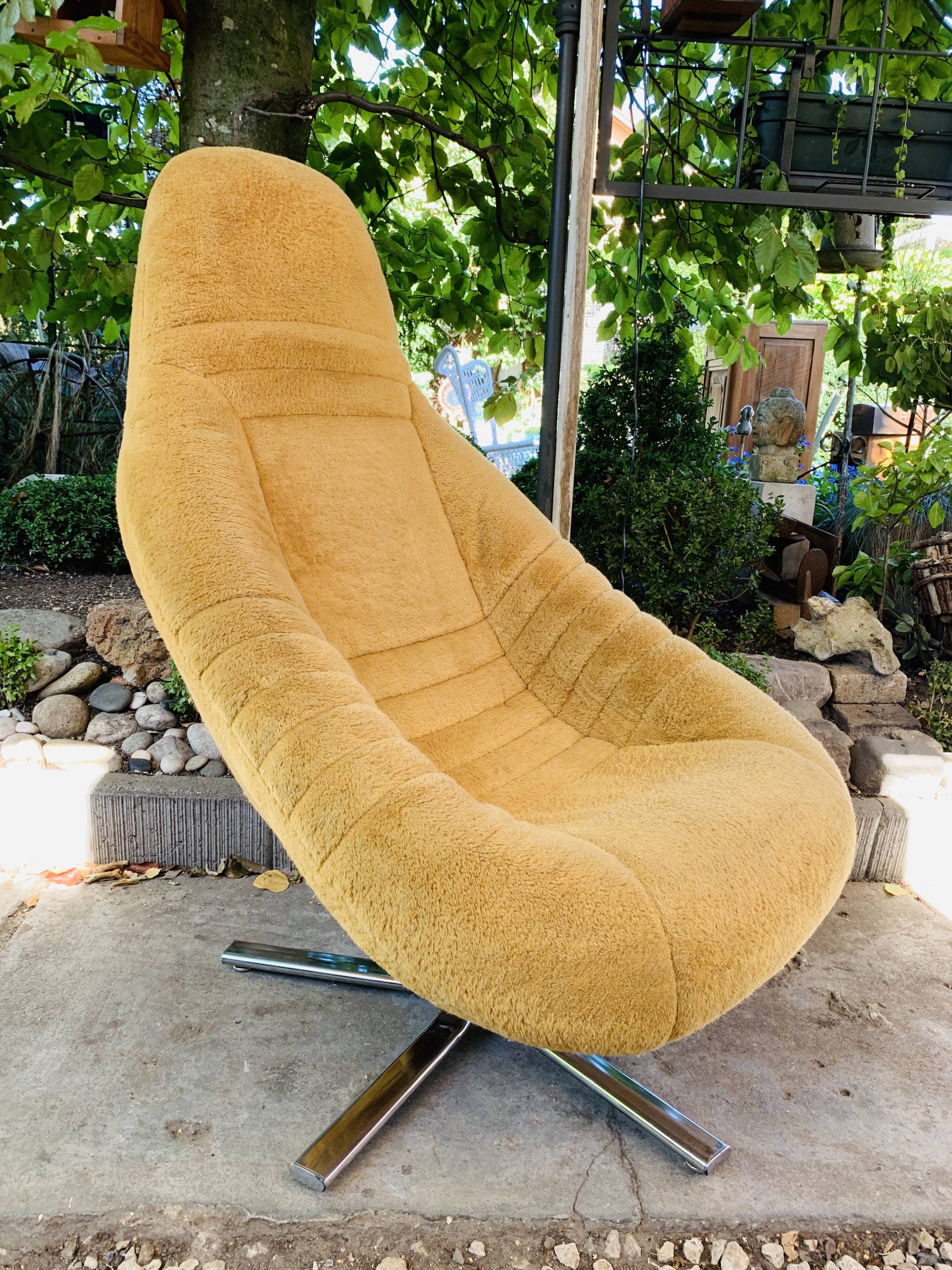Space age mustard armchair
