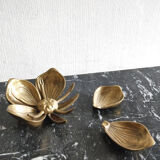 Art Nouveau-style brass flower ashtray
