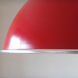 Large red aluminum lamp.