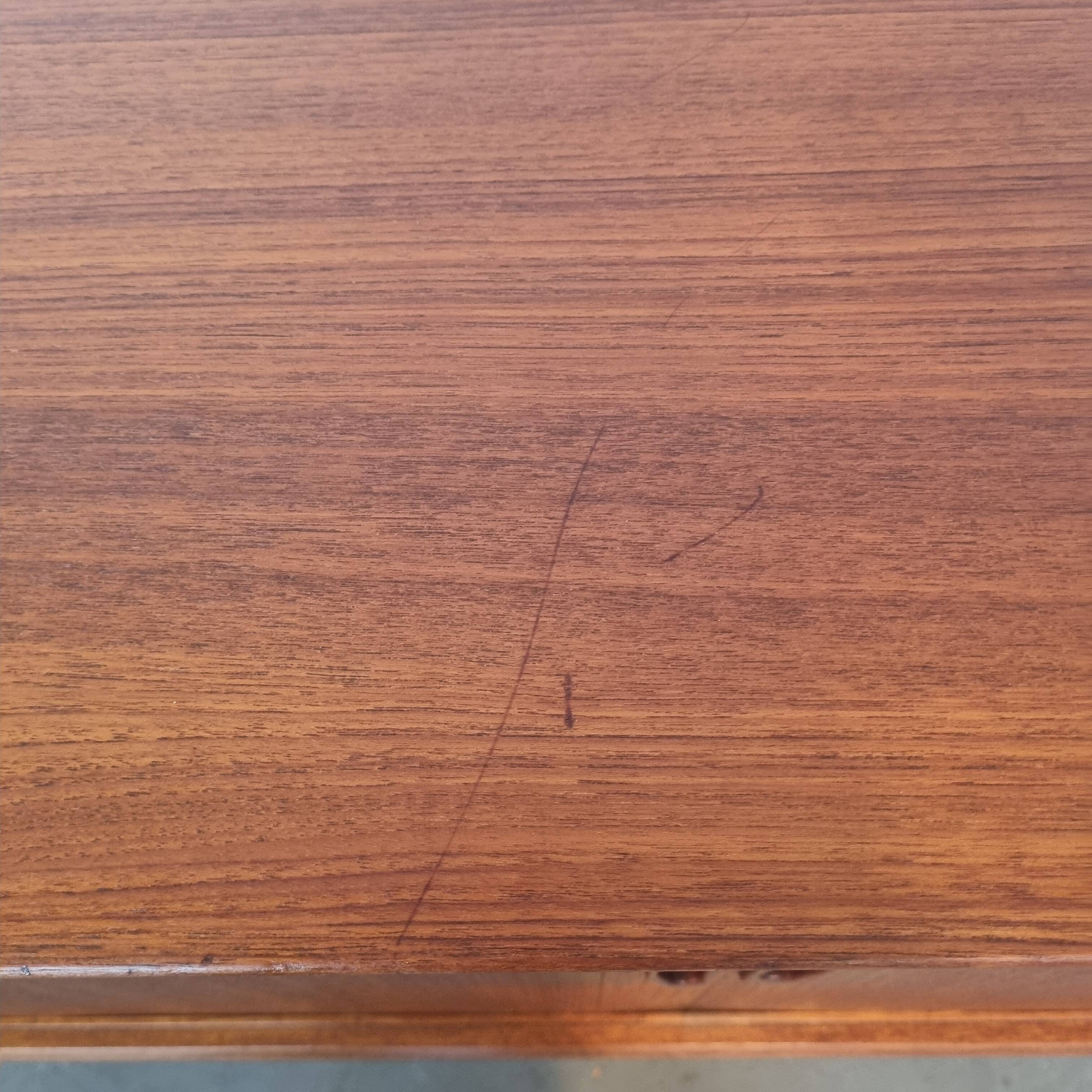 X-Large teak sideboard with tambour doors, Omer lefevre 1960s Belgium