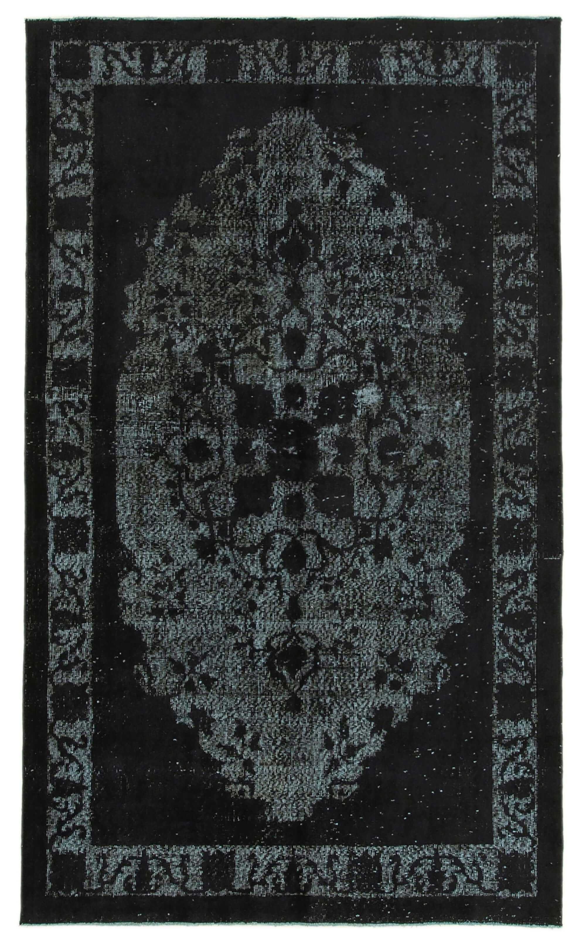 Handmade contemporary oriental 1970s 160 cm x 272 cm black carpet