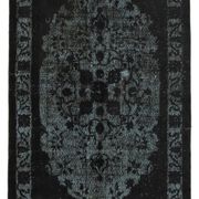 Handmade contemporary oriental 1970s 160 cm x 272 cm black carpet