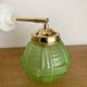 Vintage art deco globe wall light in green glass