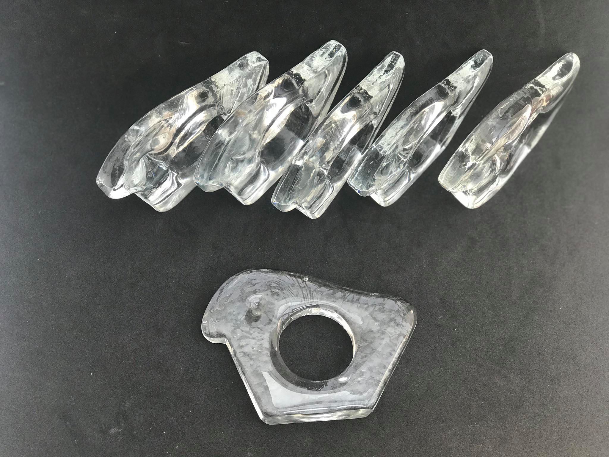 Pukeberg Sweden glass towel rings