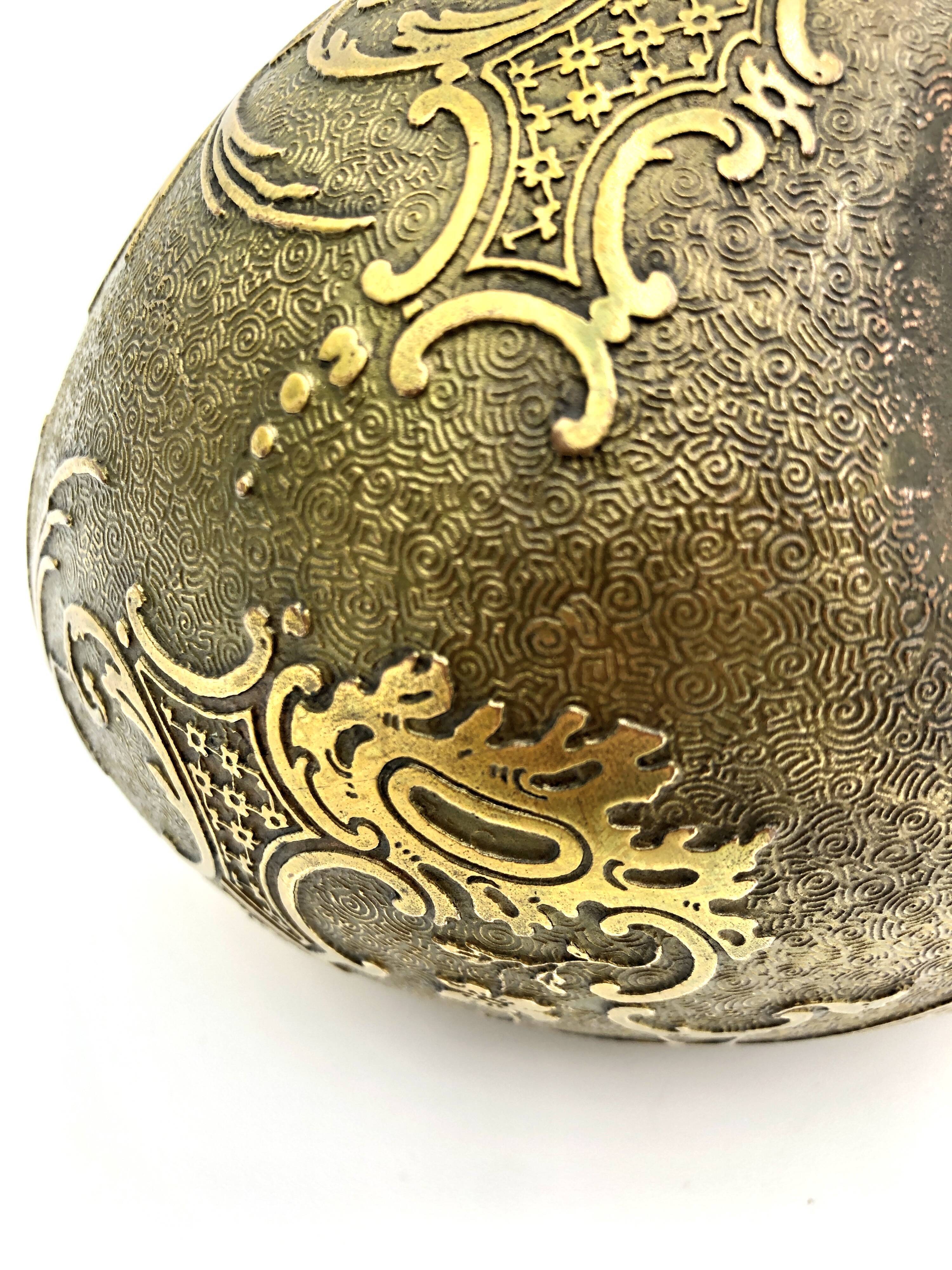 Crystal and copper shuttle cup Léon Ledru Val Saint Lambert