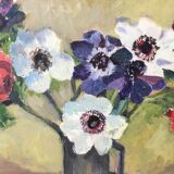 Table framed bouquet of flowers