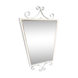 Vintage 1950s ivory metal mirror
