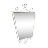Vintage 1950s ivory metal mirror
