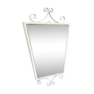 Miroir métal ivoire 1950 vintage