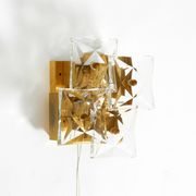 1960s Kinkeldey crystal glass and brass wall lamp in mint condition