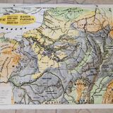 Carte scolaire géographie vintage