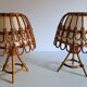 Pair of bamboo bedside lamps