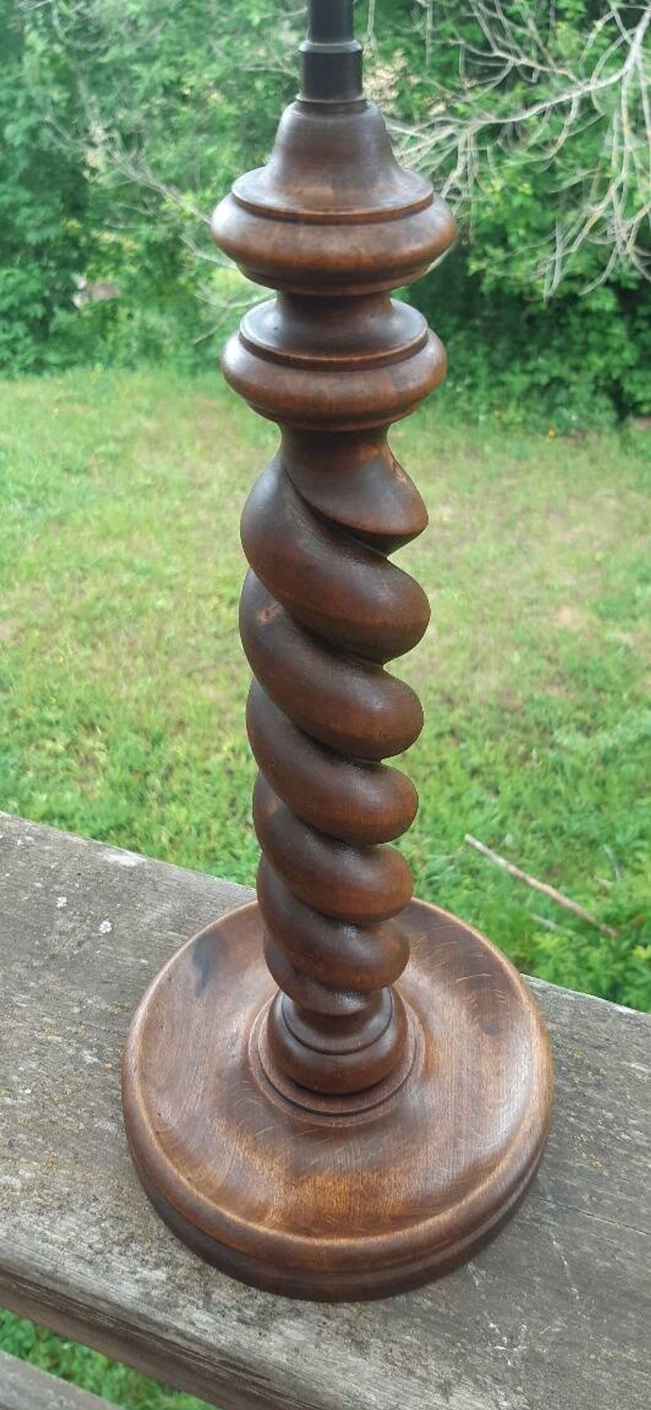 Art Deco twisted wood lamp. FREE DELIVERY