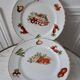 Set of 9 flat plates vintage vegetables