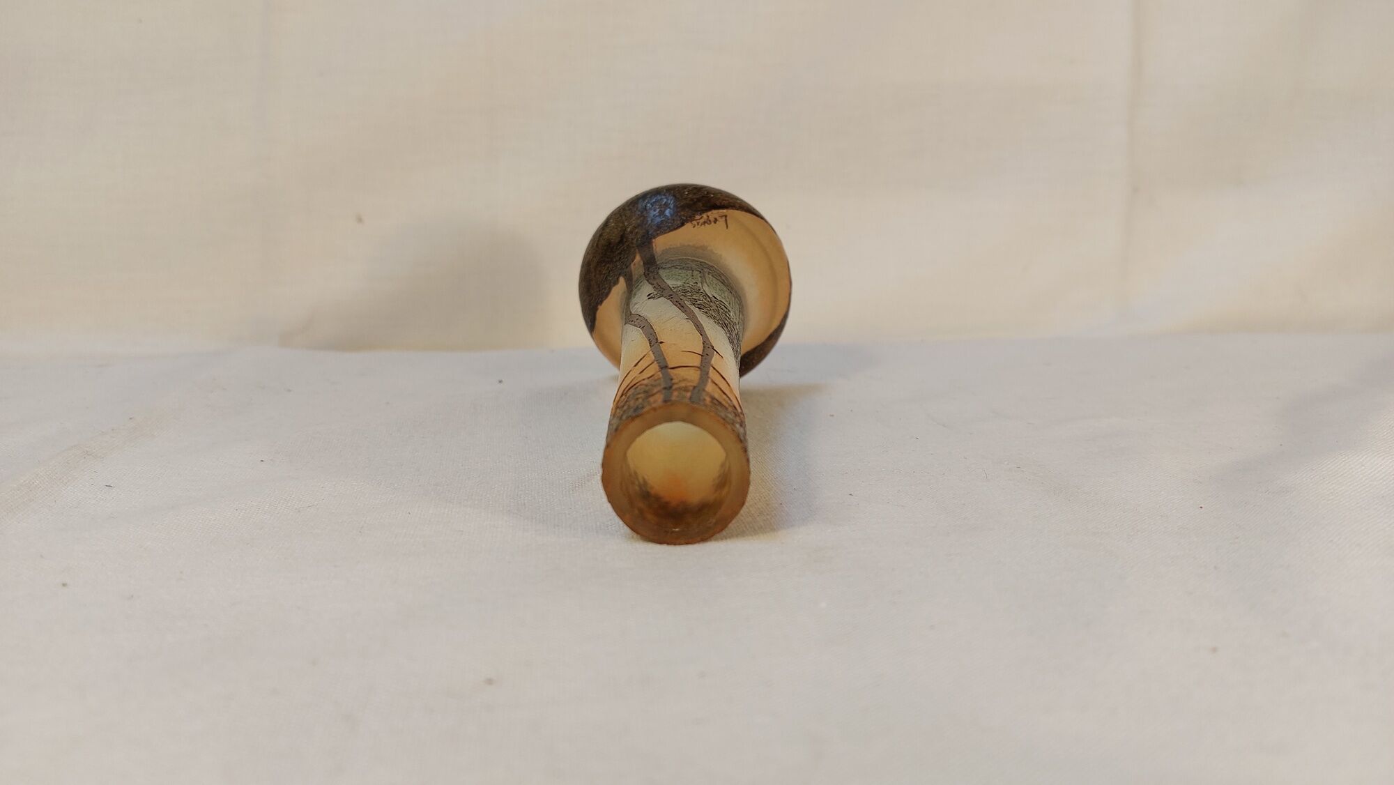 Acid-engraved glass soliflore vase signed Legras - Art Nouveau