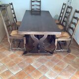 Monastery table with 6 chairs