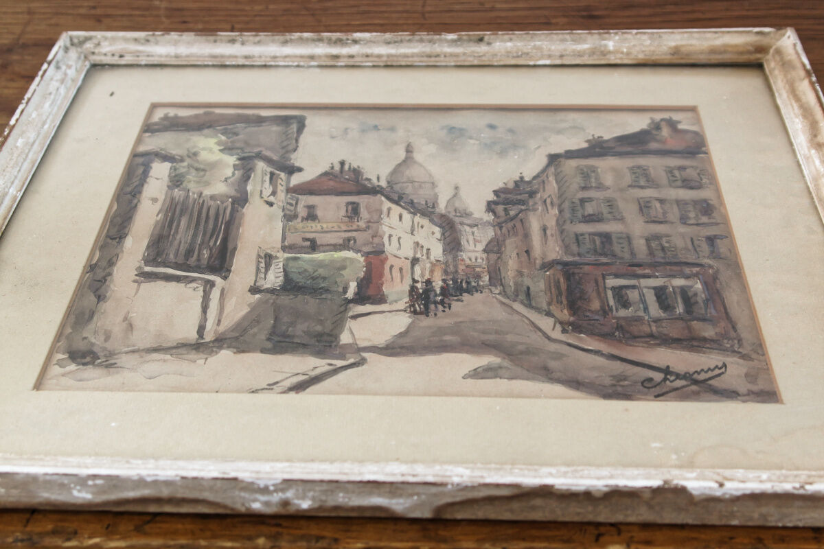 Aquarelle Montmartre, signed