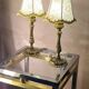 Bronze bedside lamps with gold lampshade and gold gallon 31x14
