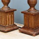 Pair of turned wooden baluster lamps