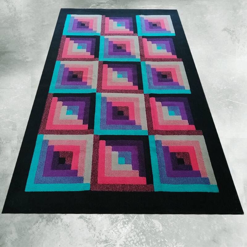 1980s Geometric Italian Woolen Rug by Missoni for T&J Vestor
