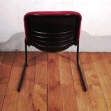 Chaise vintage tissu rouge