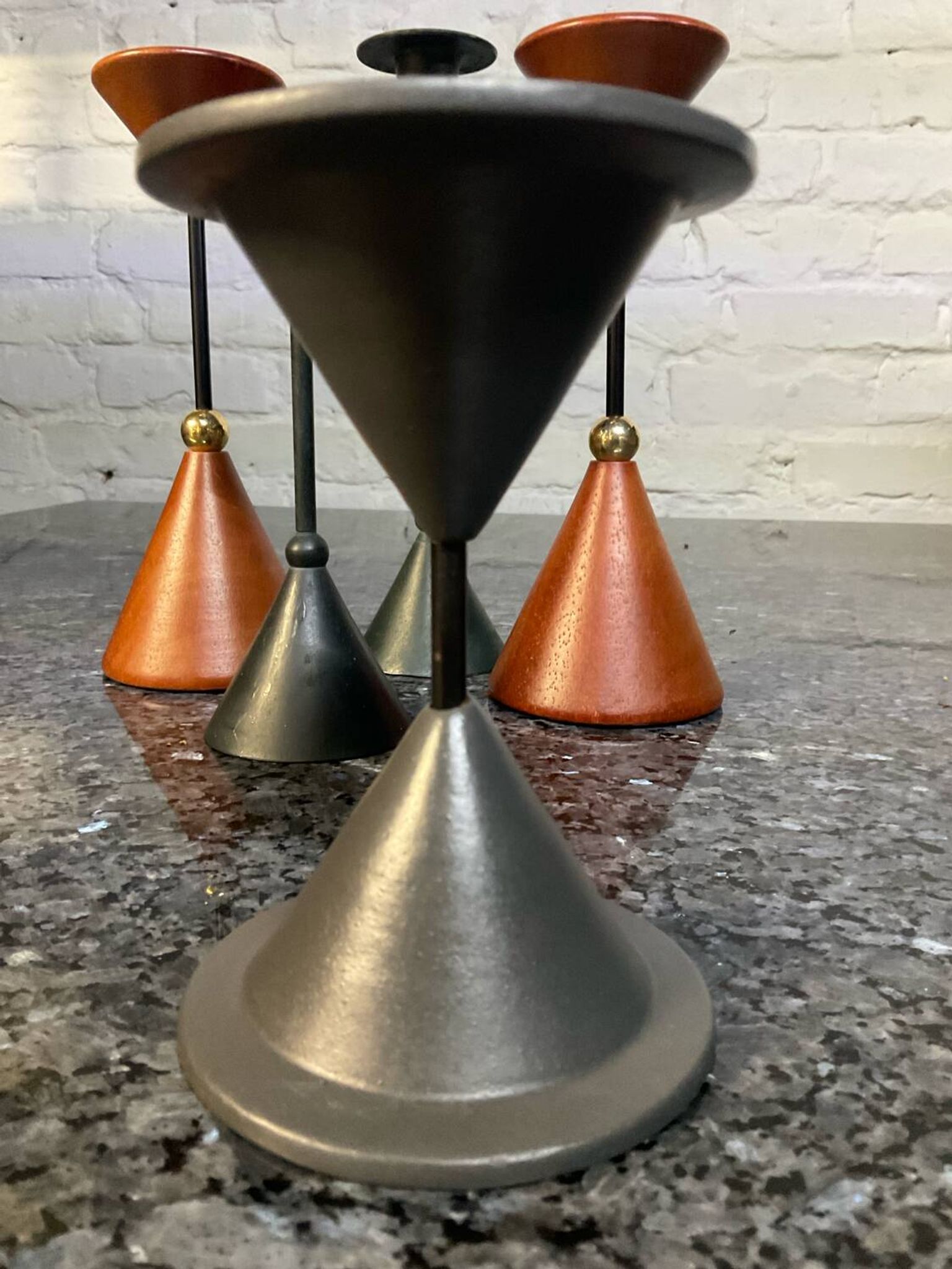 Série de 5 bougeoirs diabolo vintage
