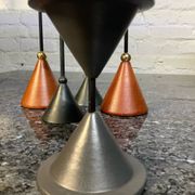 Série de 5 bougeoirs diabolo vintage