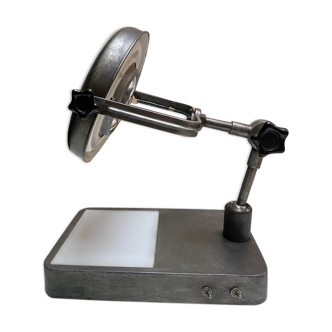 Vintage industrial magnifying lamp Jean Toulemonde 60s