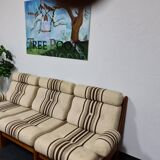 Set de salon vintage des années 70 en teck 6 pièces