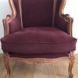Set of 2 armchairs and 1 bench Louis XV-style