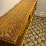 Sideboard in rattan and wicker