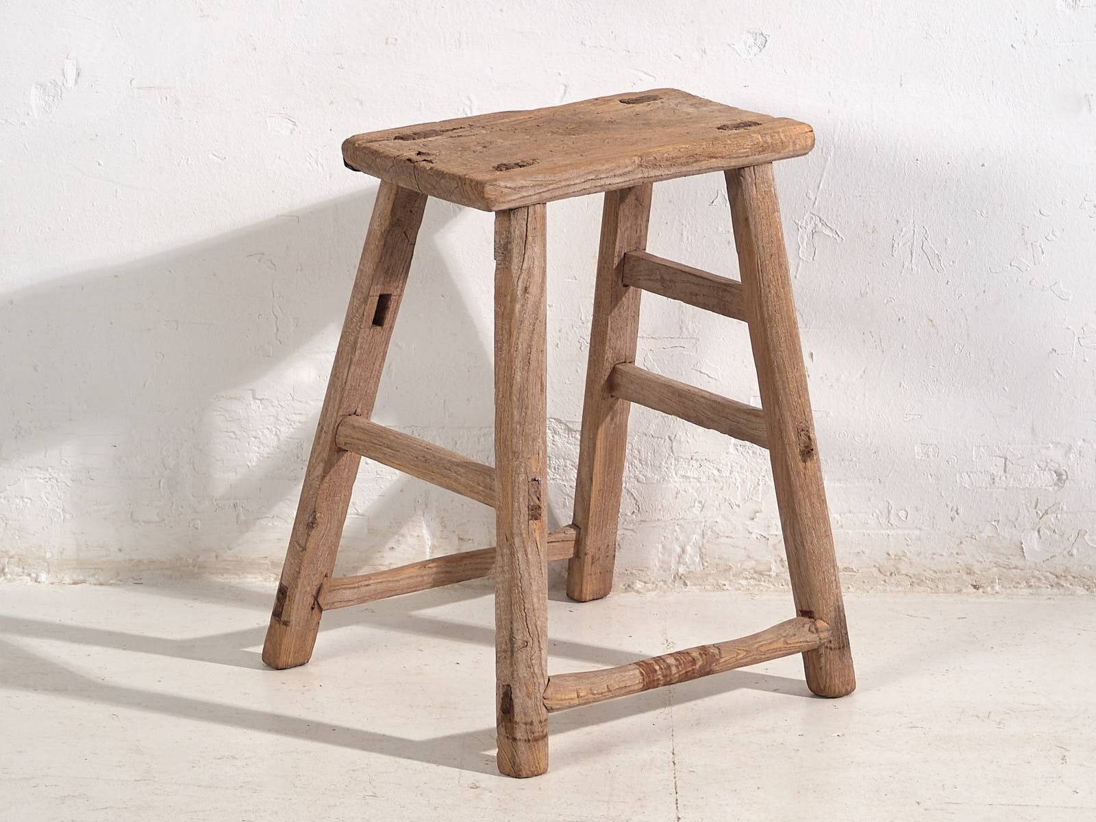 Pair of antique stools for bedside tables (circa 1900). Set of 2 pieces