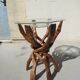 Rare six-branched intertwined pied and glass top.