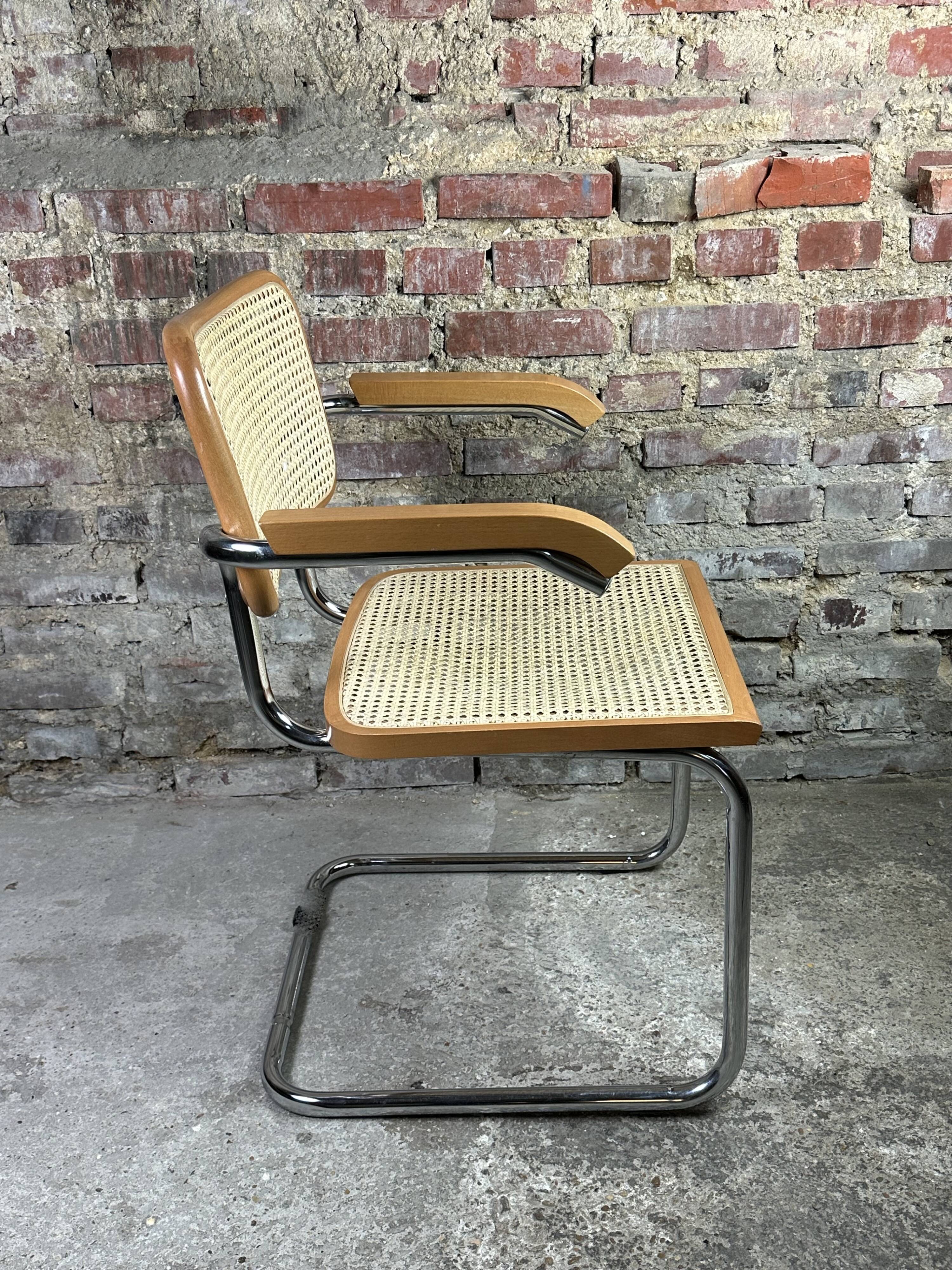 70'S Italian sled chair in beech and chrome aluminum