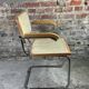 70'S Italian sled chair in beech and chrome aluminum