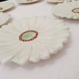 Set of 6 plates in slip "daisy"