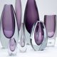 Group of 7 glass "Sommerso" vases by Strömbergshyttan, Sweden