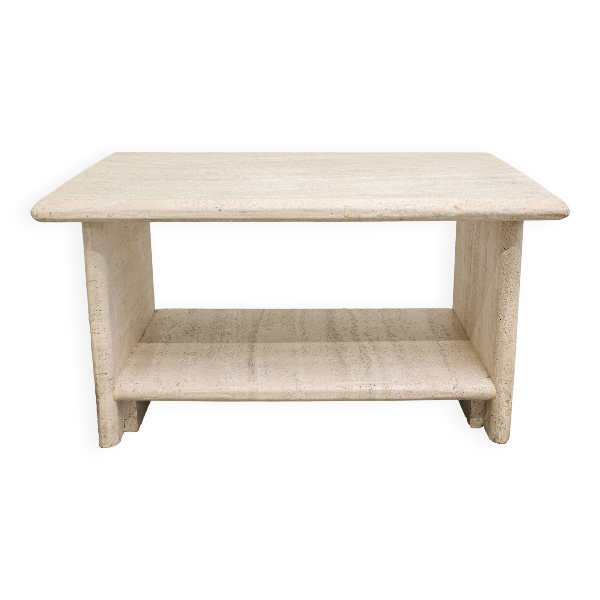 Vintage Italian travertine bedside table